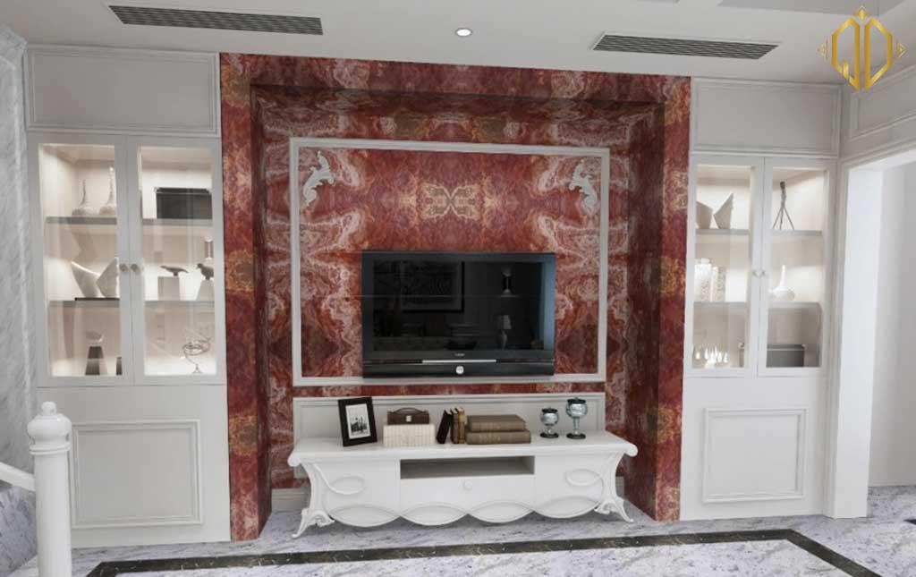 red onyx op lat trang tri tuong