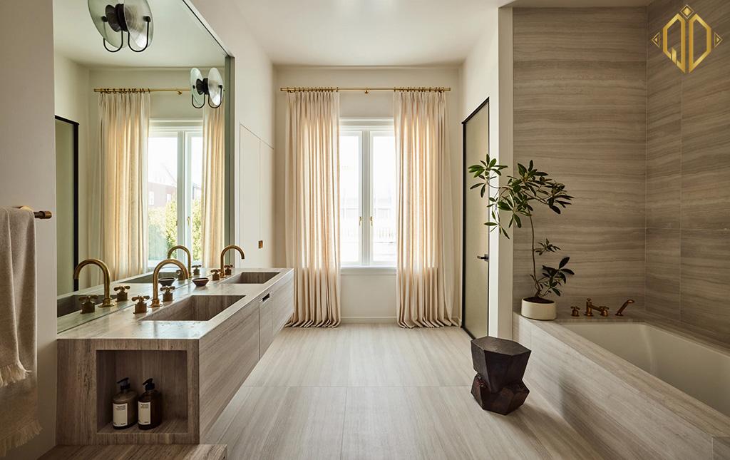 silver travertine o lat san va tuong