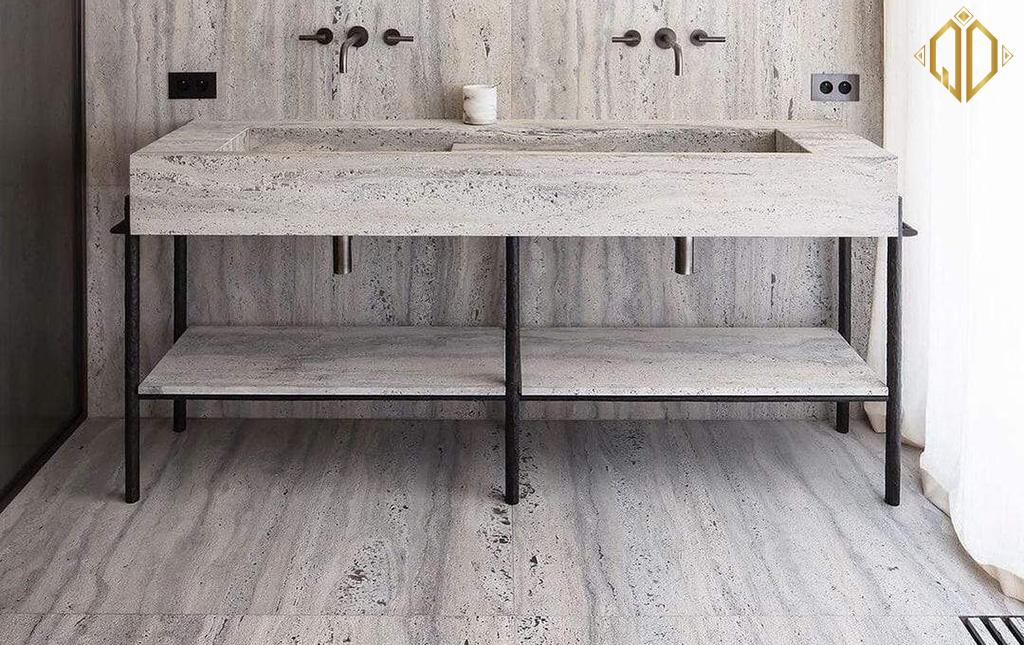 silver travertine op lat phong tam